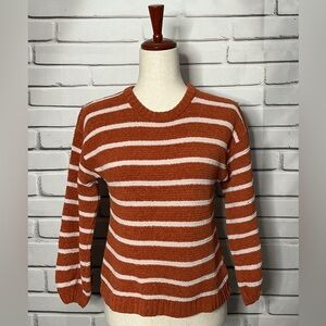 3/$10 Cat & Jack Rust and White Striped Sweater